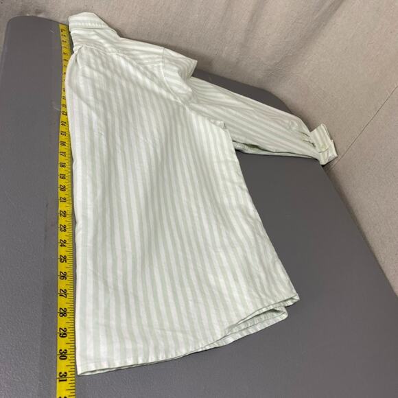 Lands End Womens Striped Button Up Top Size 2X Long Sleeve Office Career Cotton - Picture 10 of 11